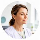 Sophie Ehrmann bei einer Besprechung in einem hellen Gesundheitsunternehmen